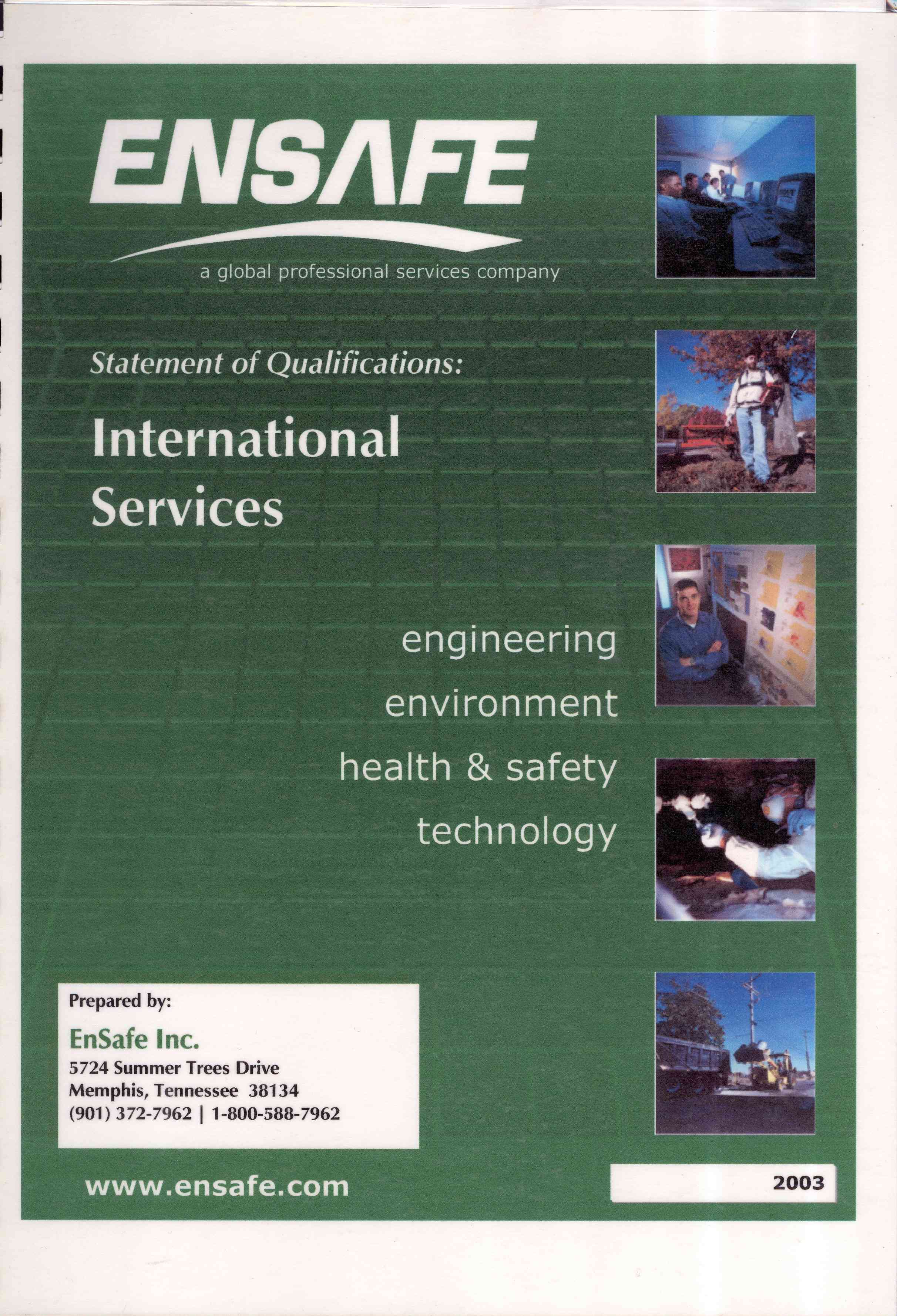 Обложка Statement of Qualifications: International Services